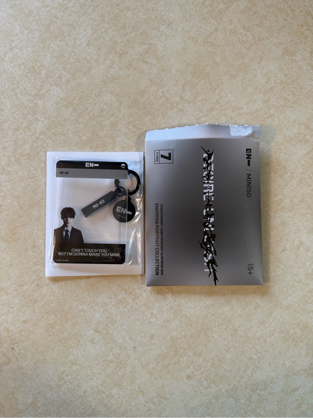 Enhypen x MINISO "Desire Unleash" Transparent Card Pendant Surprise Bag Ni-ki